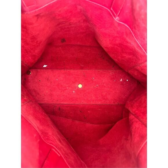 Saint Laurent Paris Red Leather & Suede Reversible tote bag with pouch - Authent - Picture 15 of 15